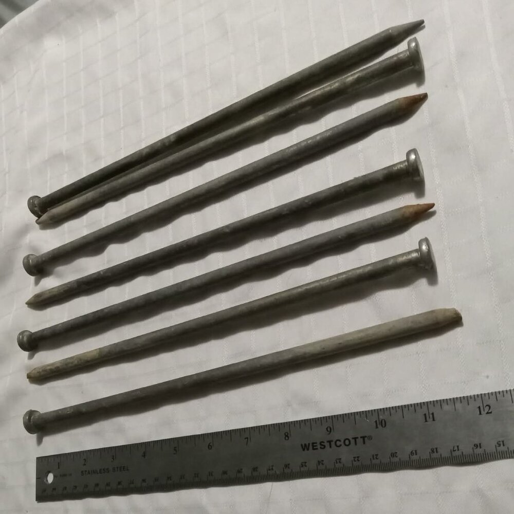 Set of 8 galvanized nails Landscaping ties, large wood, tents, outdoor projects,